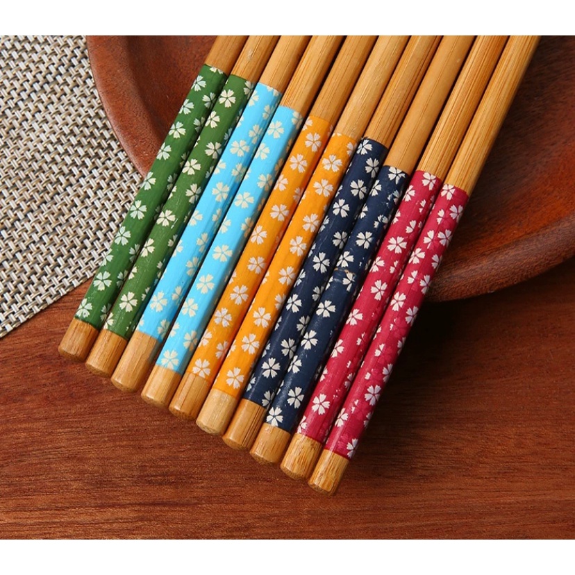 Đôi đũa gỗ họa tiết hoa anh đào siêu đẹp Đ97
