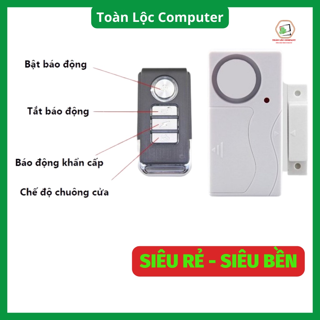 Báo động chống trộm thiết bị gắn cửa DR35 điều khiển từ xa 12v có còi hú hàng chính hãng