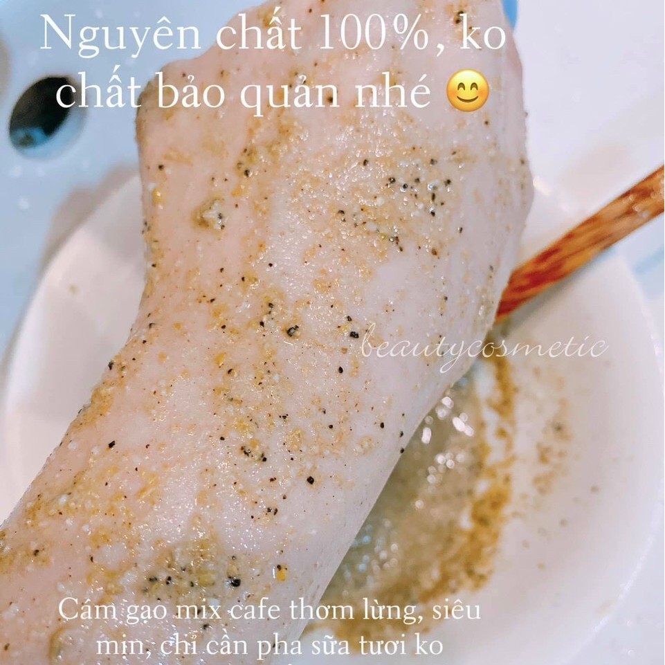 100g Cám gạo sữa thảo mộc mix cafe loại 1 -  Hạt mịn cho mặt và body - Nguyên chất 100%, không chất bảo quản