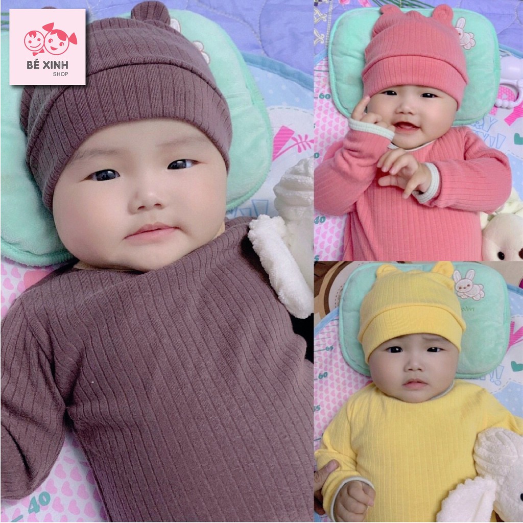 Quần áo đồ thu đông cho bé trai gái bé sơ sinh K.woo[TẶNG MŨ] đồ ngủ bộ dài tay thu đông cho bé trai gái sơ sinh thungân