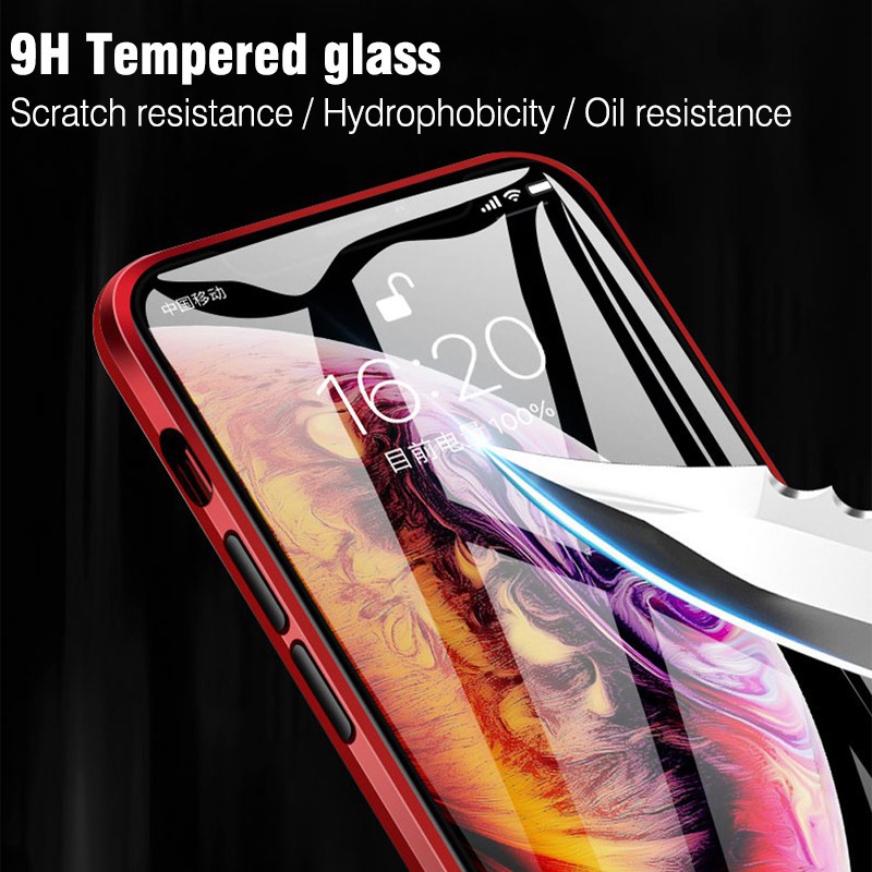 Ốp điện thoại kính cường lực hai mặt cho iPhone 6 6s 7 8 plus X XR XS MAX 11 PRO MAX