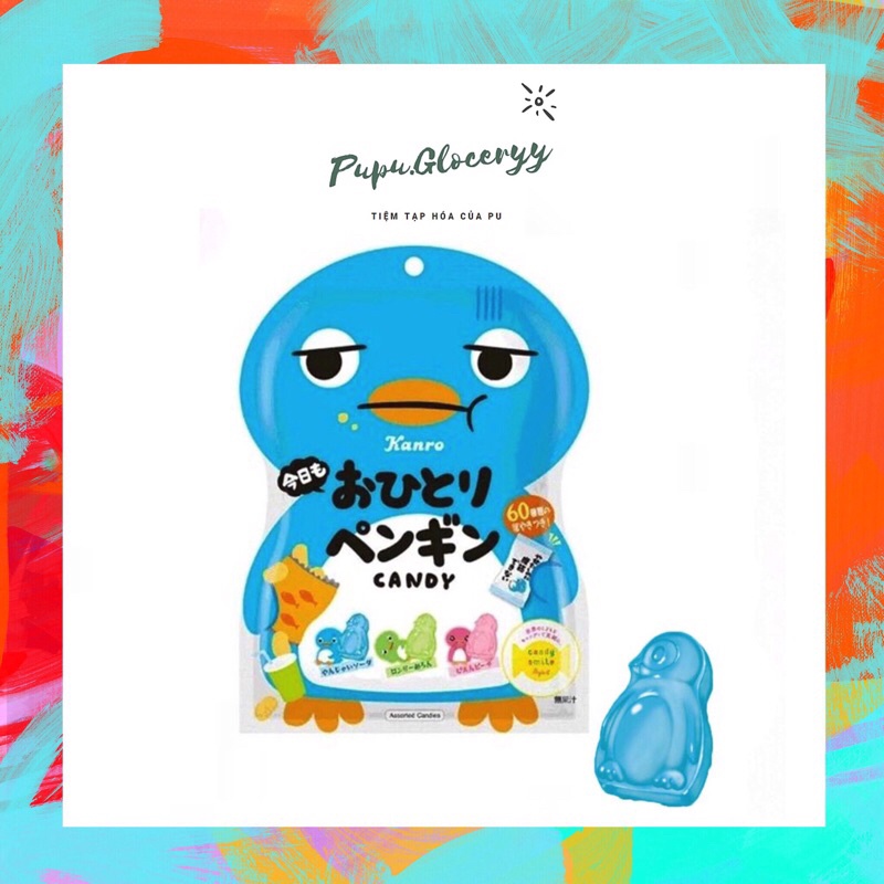 Kẹo hình chim cánh cụt vị tổng hợp Kanro Lonely Penguin Candy 65g