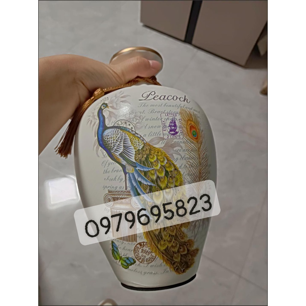 Bình hoa gốm - lọ hoa 3 món, bình công phong thuỷ MỊNT hút lộc trang trí nhà - kệ ti vi