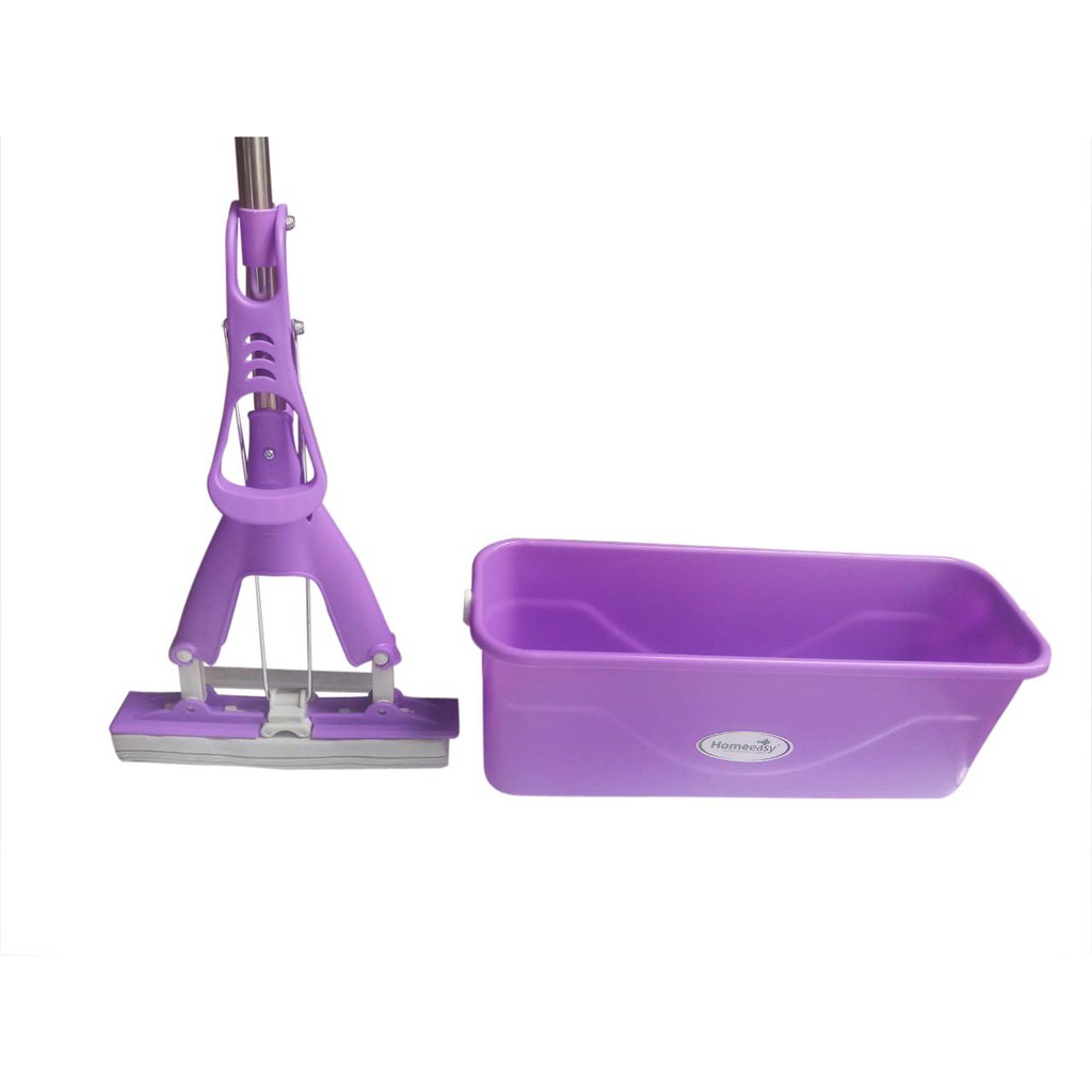 Combo cây lau đầu mút 38 cm Hommeasy HO-14 + Xô đựng nước lau nhà 45 cm