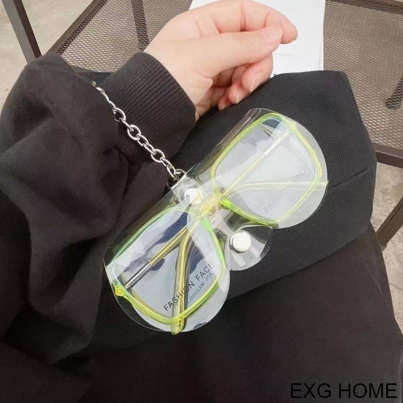 Túi Đựng Mắt Kính Cầm Tay Trong Suốt Phối Dây Xích Dành Cho Nữ Và Nam