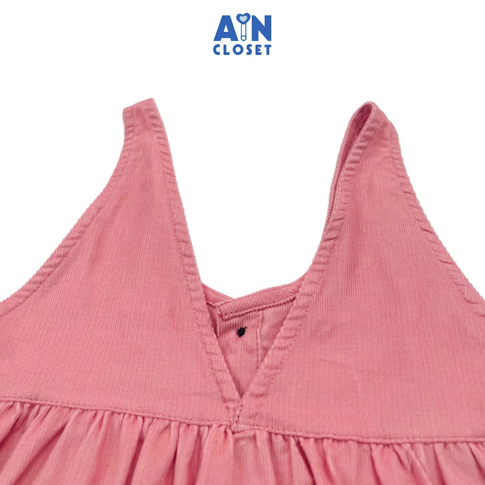 Đầm yếm bé gái Hồng Nhật nhung tăm - AICDBGQAW2B7 - AIN Closet