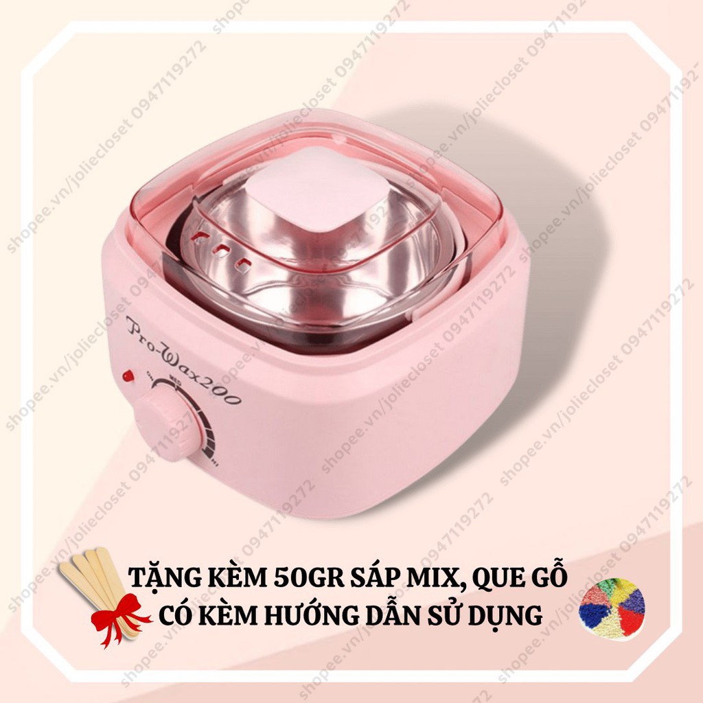 Nồi nấu sáp wax lông pro 200 cao cấp loại 1, tặng kèm 50gr sáp wax lông và que gỗ