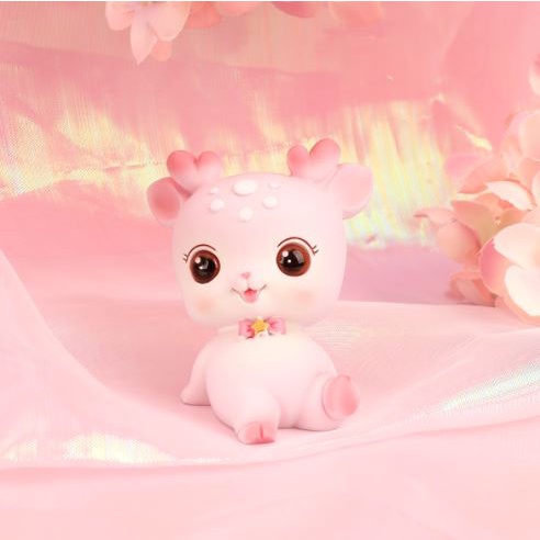 Phụ kiện bánh sinh nhật bánh kem - Set 4 chú trâu hồng, cam