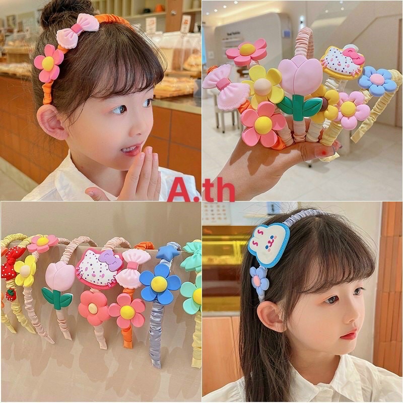 Băng Đô Cài Tóc Chống Trượt Không Đau Đính Dễ Thương Cho Bé Gái