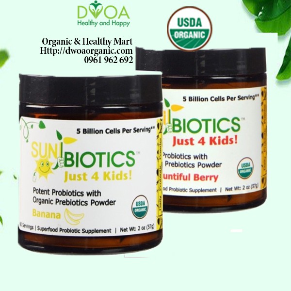 Bột lợi khuẩn hữu cơ cho bé Sunbiotics - 57g