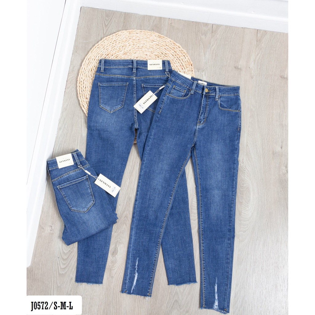 Quần Jean Nữ Ôm Mùa Đậm Lưng Cao 1 Nút  J0572 _ Jeany