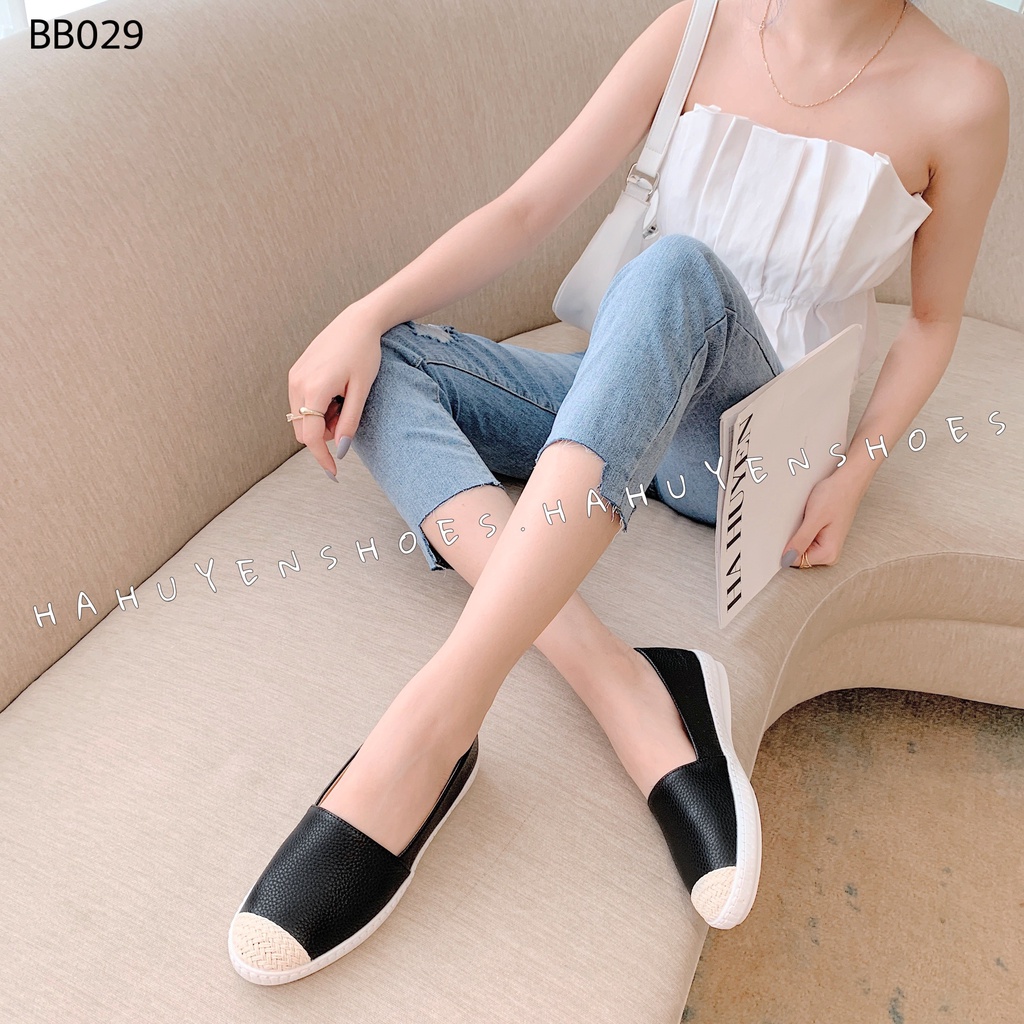 Giày slip on nữ Hà Huyền Shoes mũi len dáng thể thao, năng động - BB029