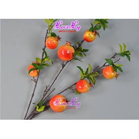 Hoa Giả - Cành Lựu giả 7 trái cành dài 90cm trang trí Tết nhà cửa sang trọng hút tài lộc