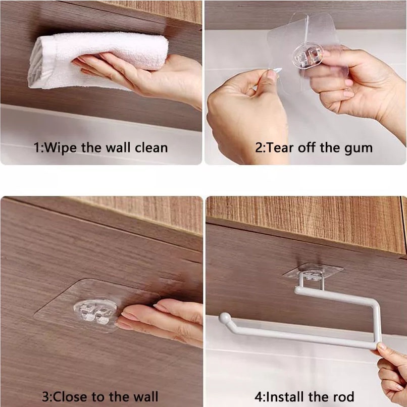 Móc treo khăn bằng nhựa không đục lỗ cho nhà bếp nhà tắm