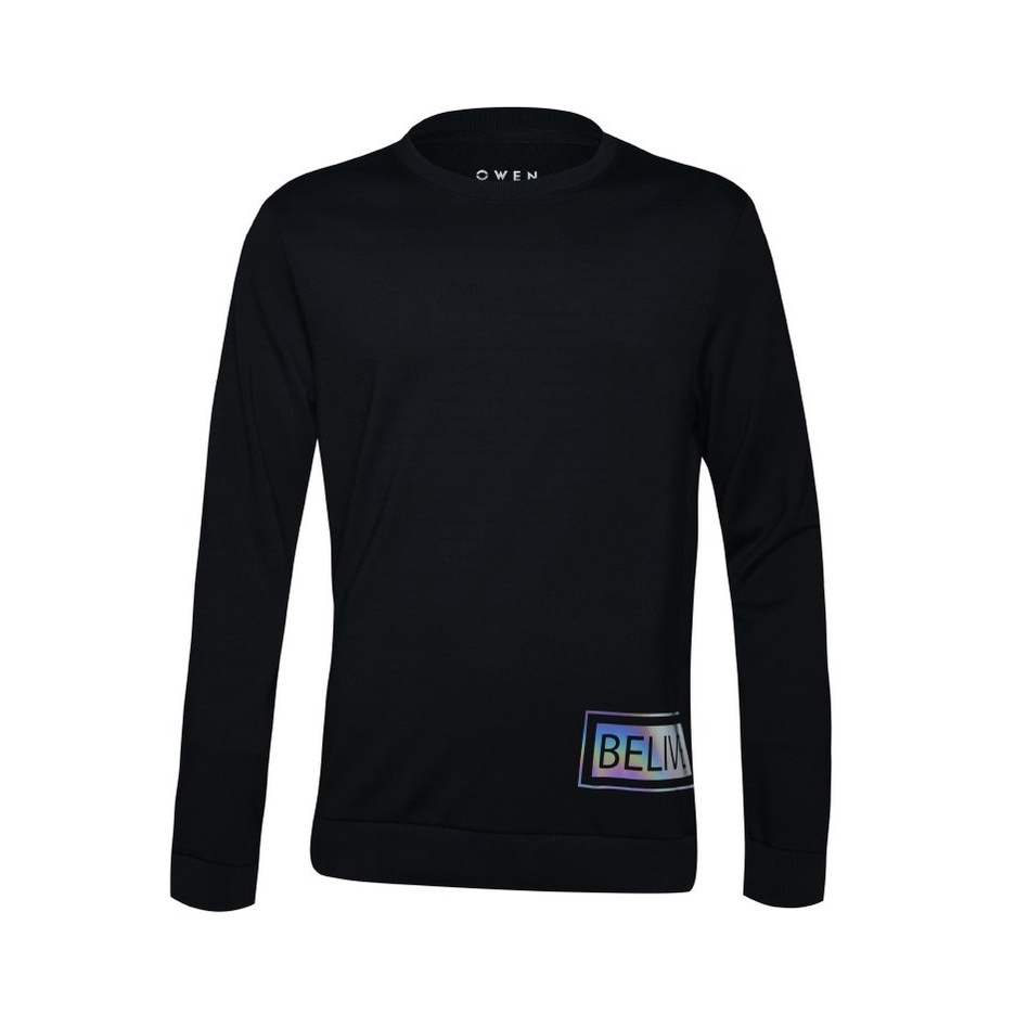 Áo Thun Dài Tay Áo Thu Đông Nam Cao Cấp OWEN HD23287 Cổ Tròn Tay Và Gấu Áo Suông Màu Đen Chất Visco Mềm Mại Thoáng Khí
