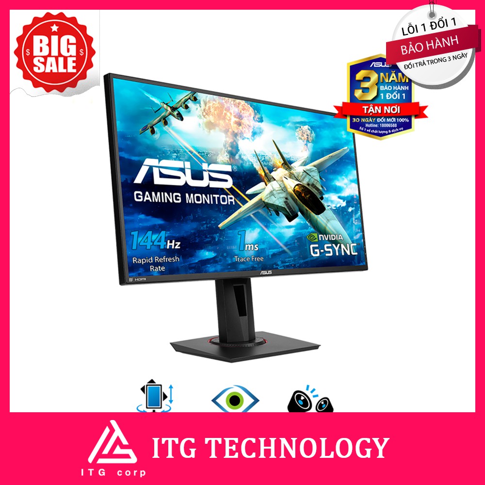 [GIẢM GIÁ CỰC RẺ]Màn Hình Gaming ASUS VG278Q 27" 144Hz 1ms G-SYNC Compatible, Adaptive-Sync Full HD 2 Loa