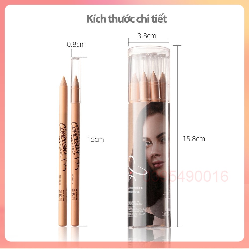 Hộp 12 Bút Che Khuyết Điểm MeNow Chính Hãng Fix Makeup Không Trôi Không Thấm Nước WONDER CONCEALER thích hợp mọi loại da