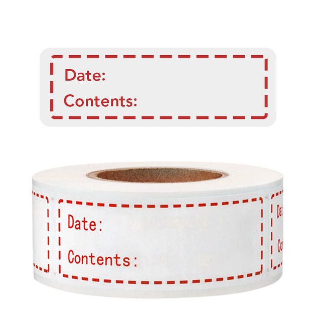 Cuộn 125/500 Nhãn Dán Ghi Chú Ngày Và Nội Dung Hỗ Trợ Phân Loại Thực Phẩm