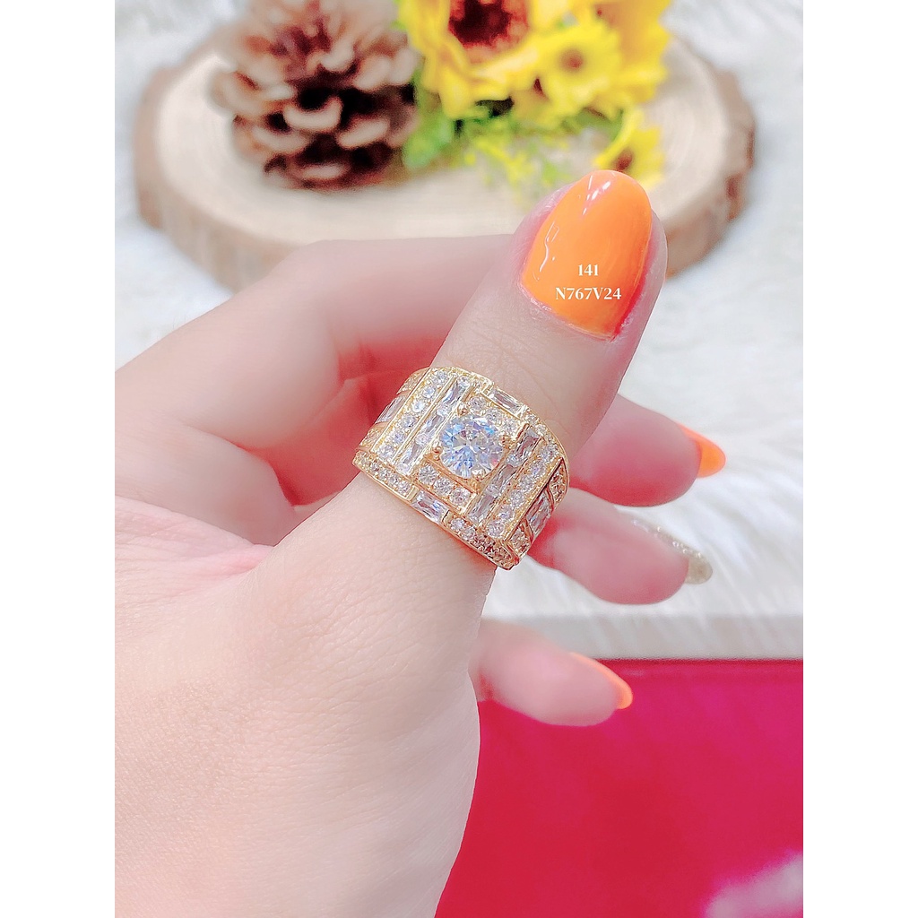 UHA - Nhẫn nam đính xoàn xi kim cao cấp (giá tốt nhất) N767