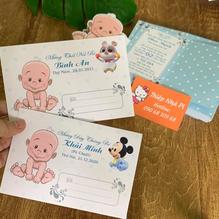 In thiệp mời thôi nôi, sinh nhật, đầy tháng cho bé trai, bé gái & in thiệp theo yêu cầu sang trọng - PRINT24H