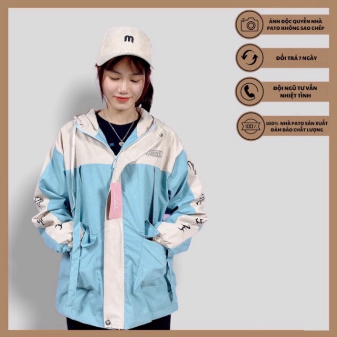 Áo khoác gió nữ, chất gió tráng bạc chống nước, cản gió,áo gió 2 lớp pato man phong cách hàn quốc unisex PATO MAN