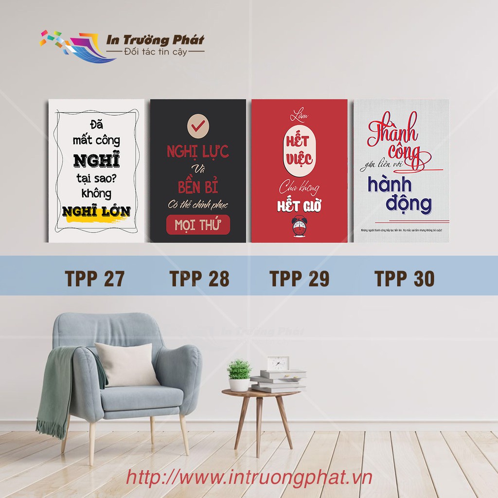 Bộ tranh canvas treo tường tạo động lực, tranh canvas slogan hay trang trí văn phòng