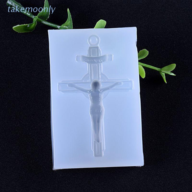 Khuôn Silicone Làm Trang Sức Thủ Công Hình Chữ Thập Chúa Jesus