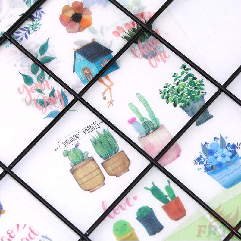 > Ready Stock <❉ Original Plant Giấy và decal dán tường ❉6Sheet/set Tropical Cactus Diary Scrapbooking Decals Stickers