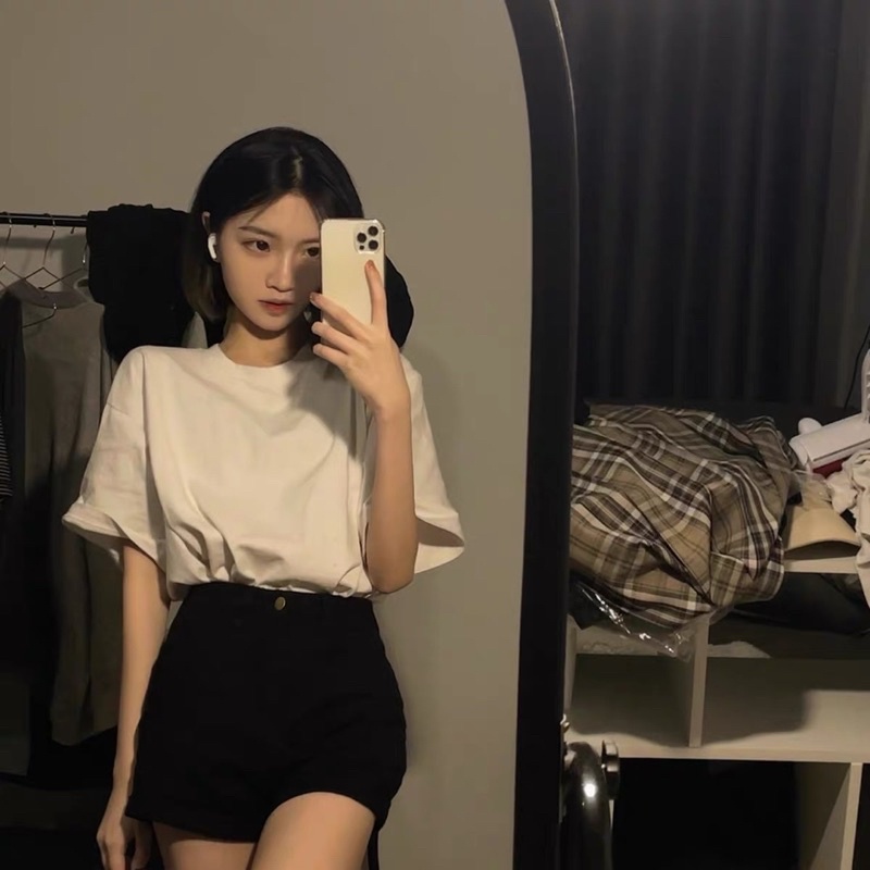 Áo thun basic cotton co giãn 4 chiều hàng trung loại 1