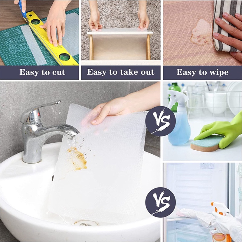 1 Cuộn Giấy Lót Ngăn Kéo Tủ Chén Nhà Bếp Chống Thấm Nước Chống Dầu Chống Trượt