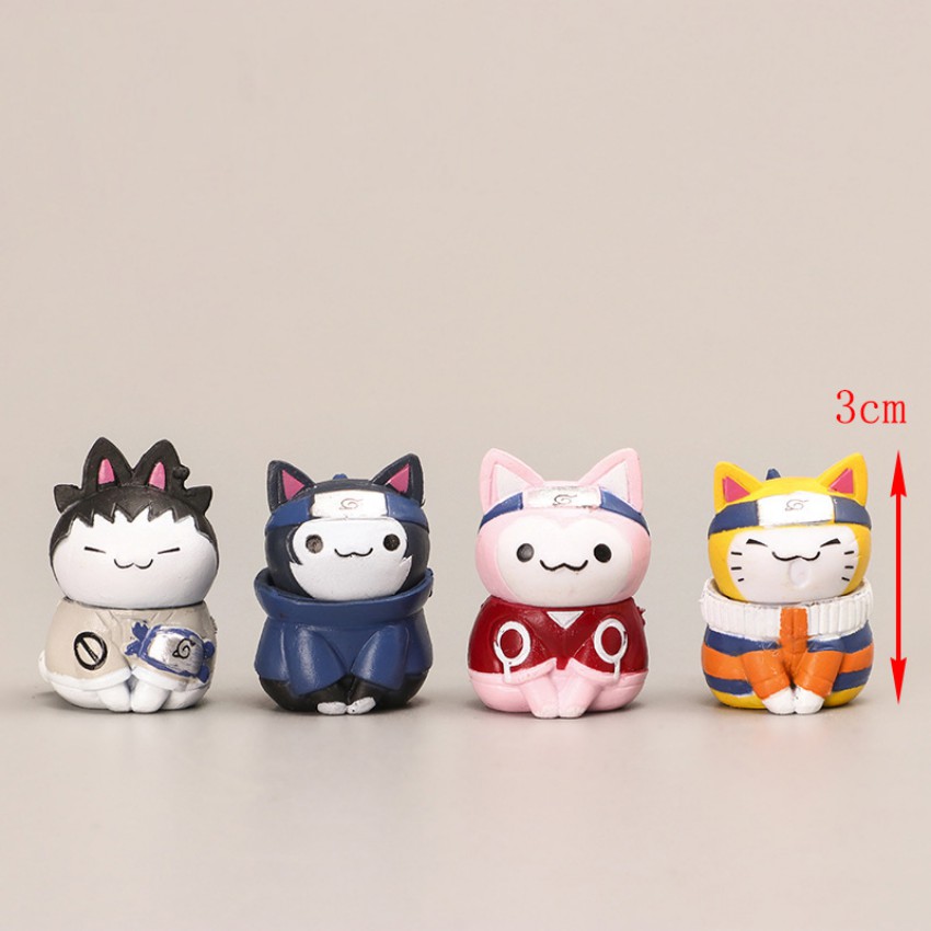 Bộ Tượng 8 Con Mèo Naruto Sasuke Nhật Bản - Đồ Chơi Hoạt Hình-Đồ Trang Trí Nhỏ, Đồ Trang Trí Sáng Tạo