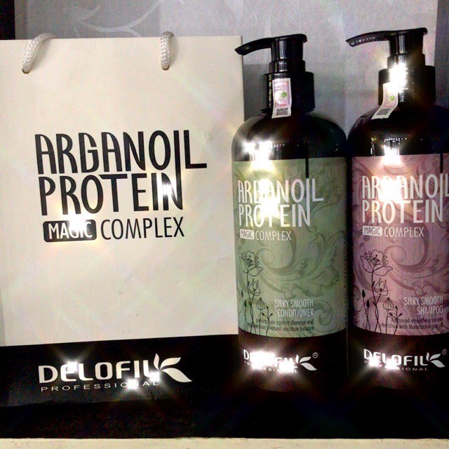 Dầu Gội Arganoil Protein Delofil Dưỡng Ẩm Phục Hồi Tóc Hư Tổn Ngăn Ngừa Gàu 800ml