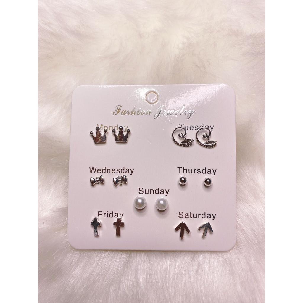 Set 6 hoa tai phong cách Hàn quốc đơn giản, nhẹ nhàng thay đổi hàng ngày phù hợp đi làm đi chơi