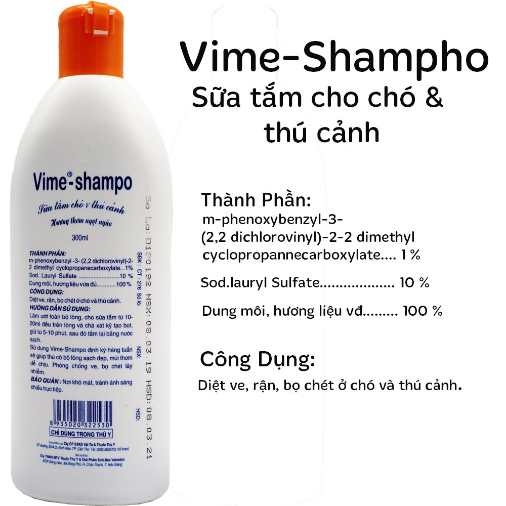 Vemedim Sữa tắm cho chó và thú cảnh Vime Shampo