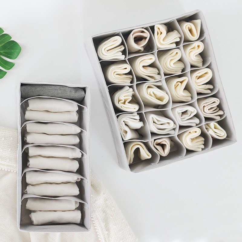 Hộp Vải Đựng Tất, Vớ - Giỏ Vải Đựng Ao Lót, Đồ Lót Gấp Gọn