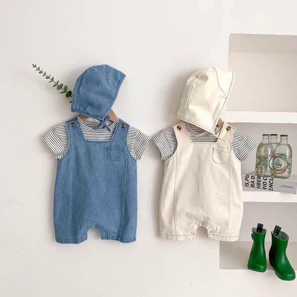 Yếm Bò Jean Cho Bé, Yếm Quần Jean Bò Và Áo Phông Cho Bé Trai Bé Gái Cân Nặng Từ 5kg-32kg Quần Áo Trẻ Em BETHO KIDS