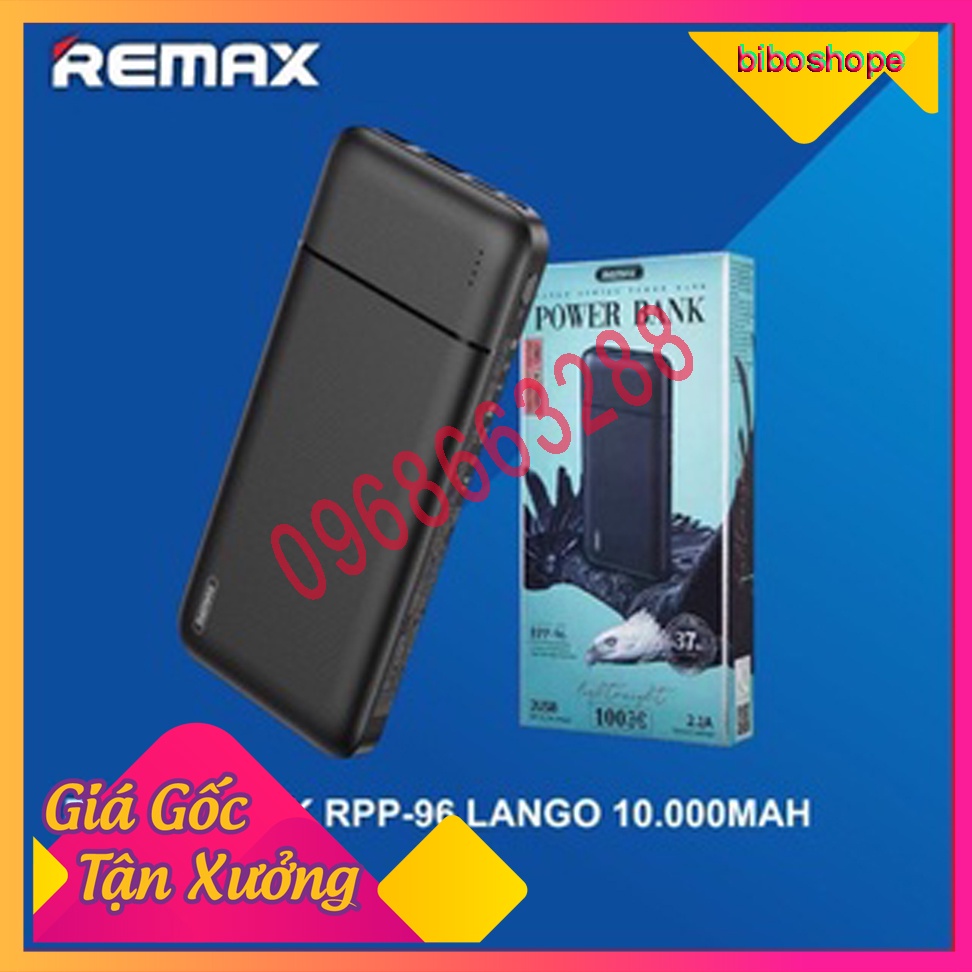 Free ship Pin sạc dự phòng Remax 10,000mAh model RPP-96 hàng chính hãng. Bảo hành 12 Tháng