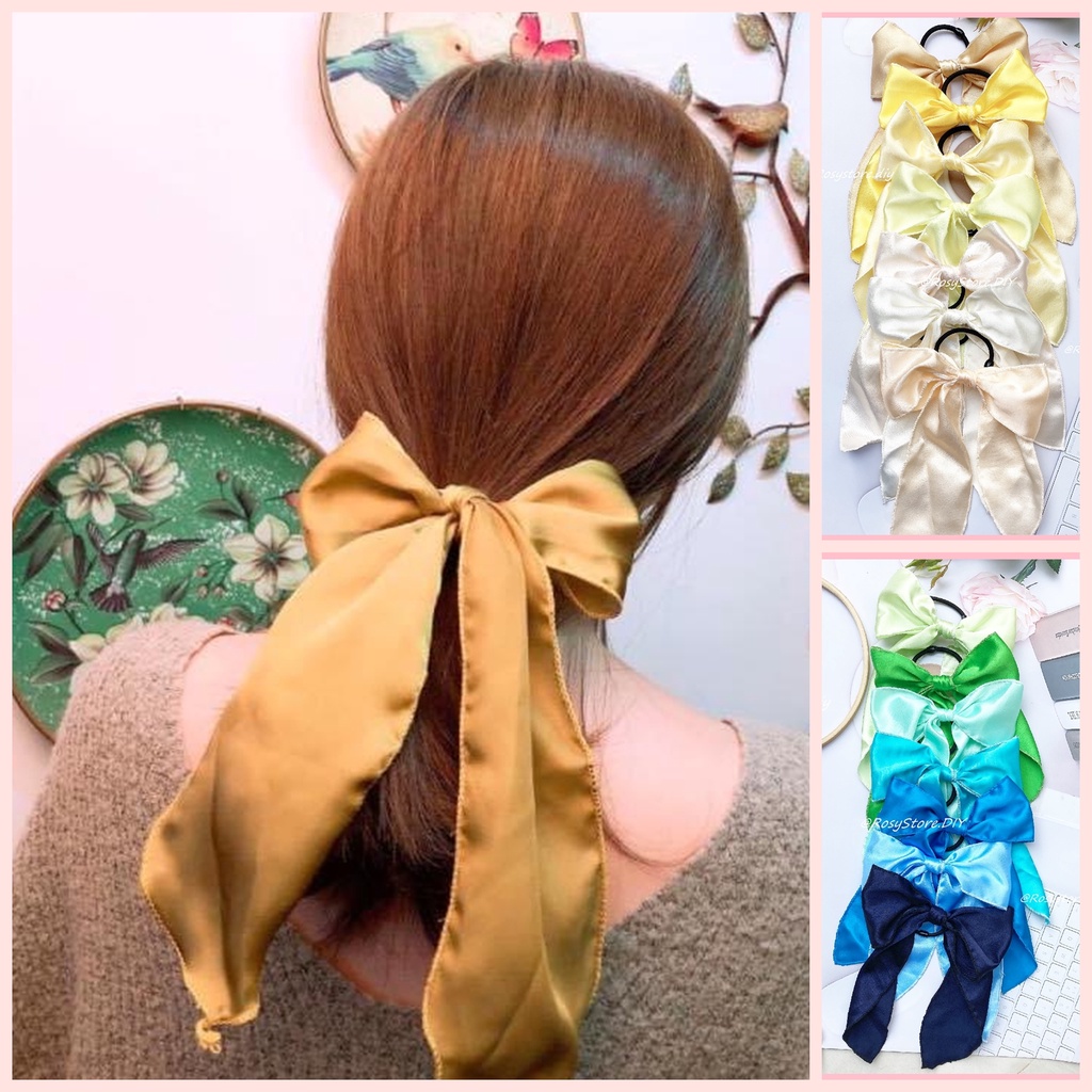 [Ảnh thật] NƠ CỘT TÓC LỤA SATIN TIỂU THƯ BẢN TO TÔNG VÀNG- PHONG CÁCH HÀN QUỐC PHỤ KIỆN THỜI TRANG NỮ GIÁ RẺ ĐẸP