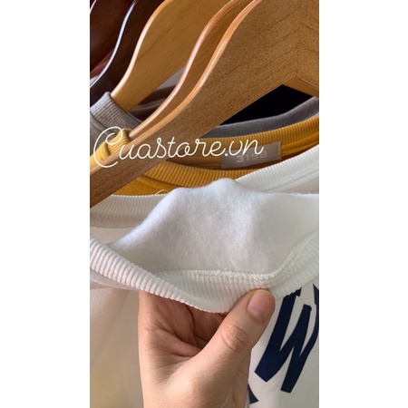 Áo sweater nỉ lót bông siêu dày dáng unisex