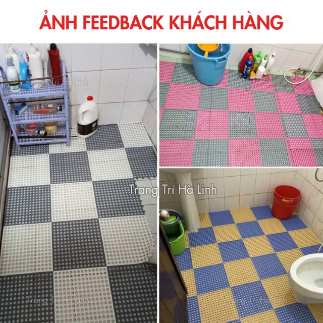 Thảm chống trơn trượt nhà tắm hàng loại 1 nhựa lỗ ghép lót sàn kháng khuẩn an toàn