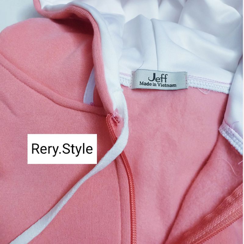 Áo Khoác Hoodie Zipper Kẻ Viền Túi Nữ Rere.Store [FREESHIP] Áo nỉ bông dài tay form rộng dáng suông, thiết kế chạy viền