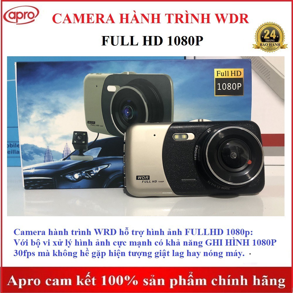 Camera hành trình ô tô WDR full HD, camera gám sát, camera theo dõi hành trình, phụ kiện ô tô - Apro