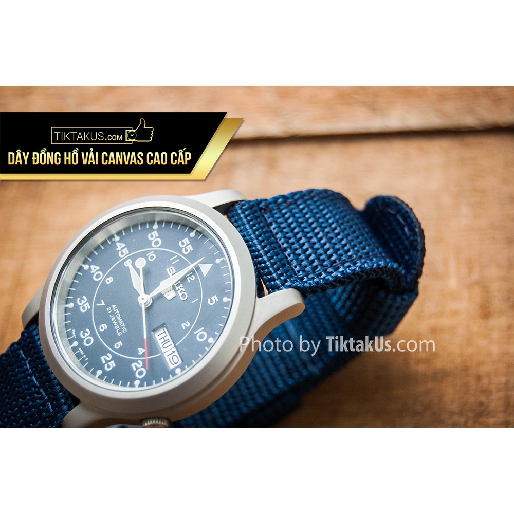 Dây vải dù Pilot khóa bạc cho đồng hồ
