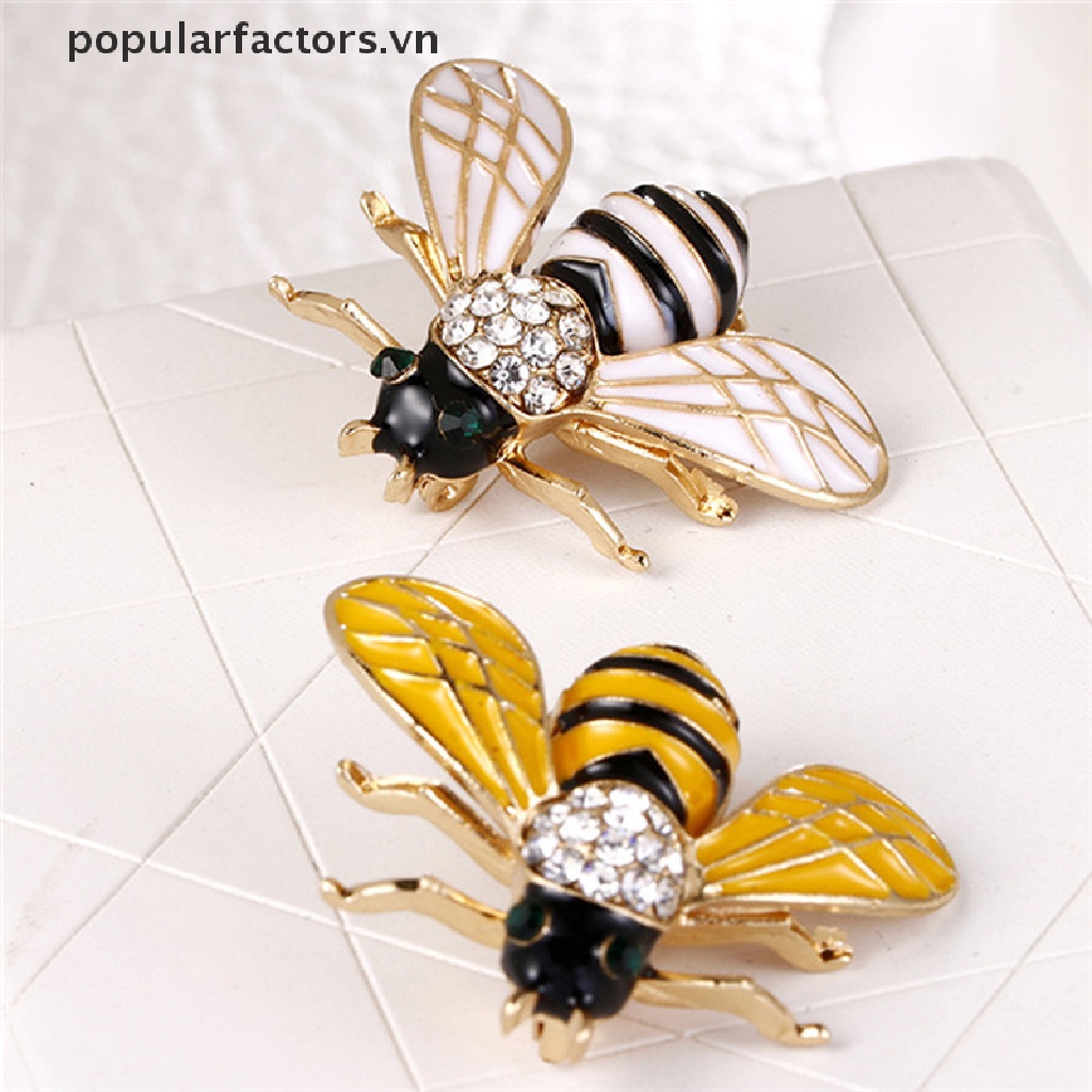 Ghim Cài Áo Hình Chú Ong Nhỏ Đính Đá Pha Lê Thanh Lịch Cho Nữ [VN]
