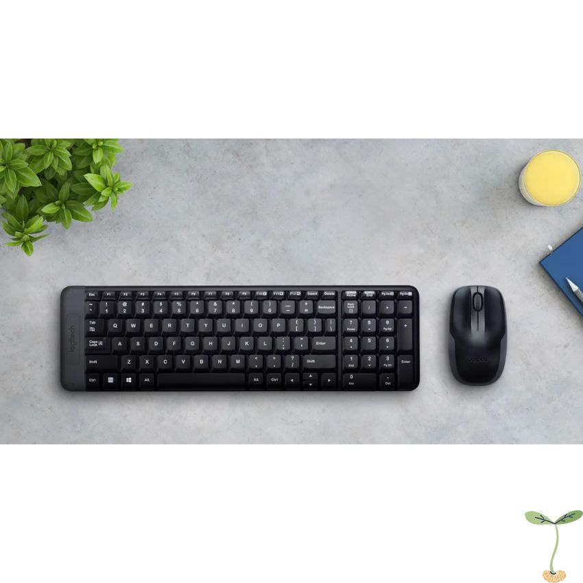 Bộ chuột bàn phím và chuột không dây Logitech MK220 màu đen, Wireless, Hàng chính hãng bảo hành 36 tháng