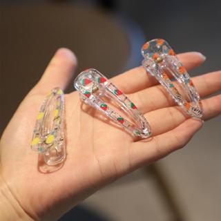 Kẹp tóc trong suốt họa tiết hoa