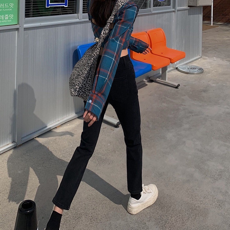 COZOK Quần Jean Lưng Cao Dáng Ôm Kiểu Hàn Quốc Hợp Thời Trang