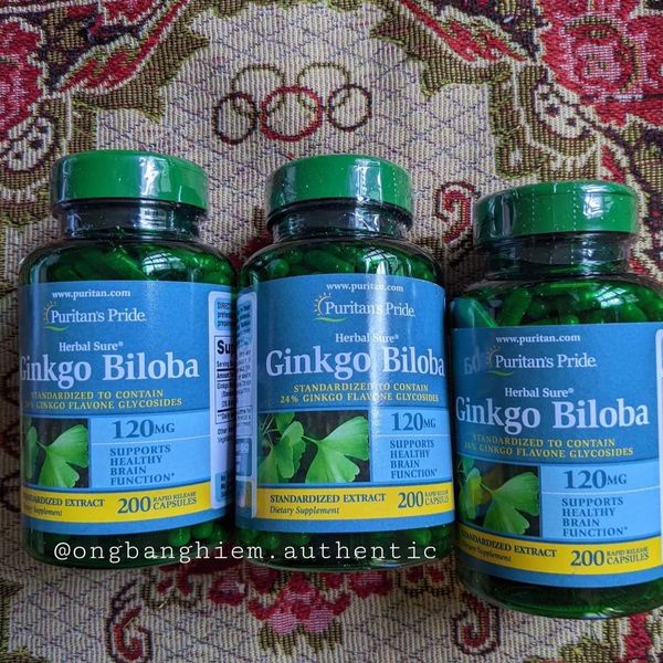 Viên uống bổ não Gingko Biloba 120mg  - Puritan’s Pride Mỹ