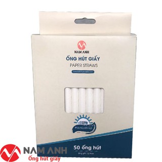 ống hút giấy phi 12 trà sữa | ống hút giấy thân thiện môi trường | 50 ống/ hộp