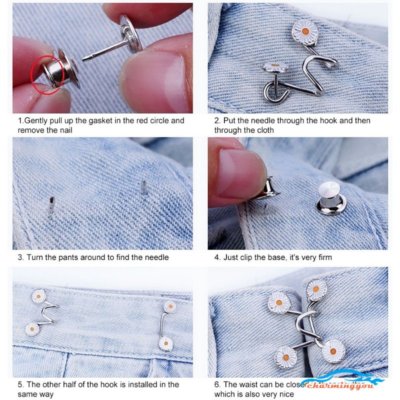 Nút thu nhỏ lưng quần jean tiện dụng cho nữ